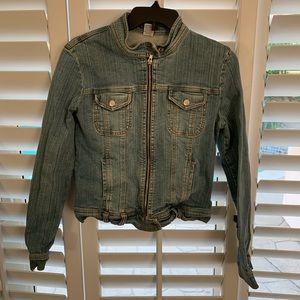 All American Girl "Wax Jean" Zip Up Denim Jacket